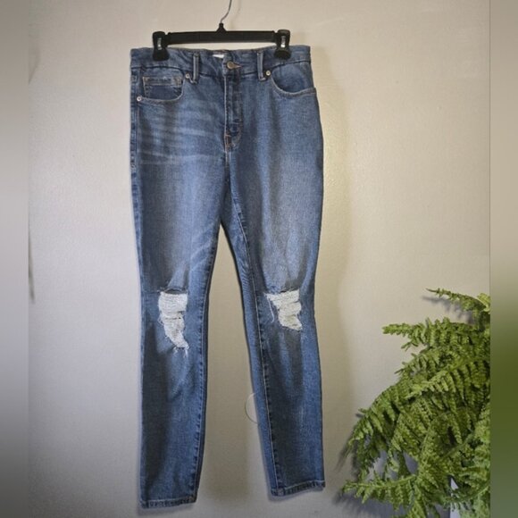 Good American Good Legs Distressed Skinny Jeans – Size 8/29 - Picture 1 of 8